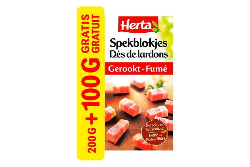 Herta spekblokjes gerookt, bij aankoop van 1 promopack